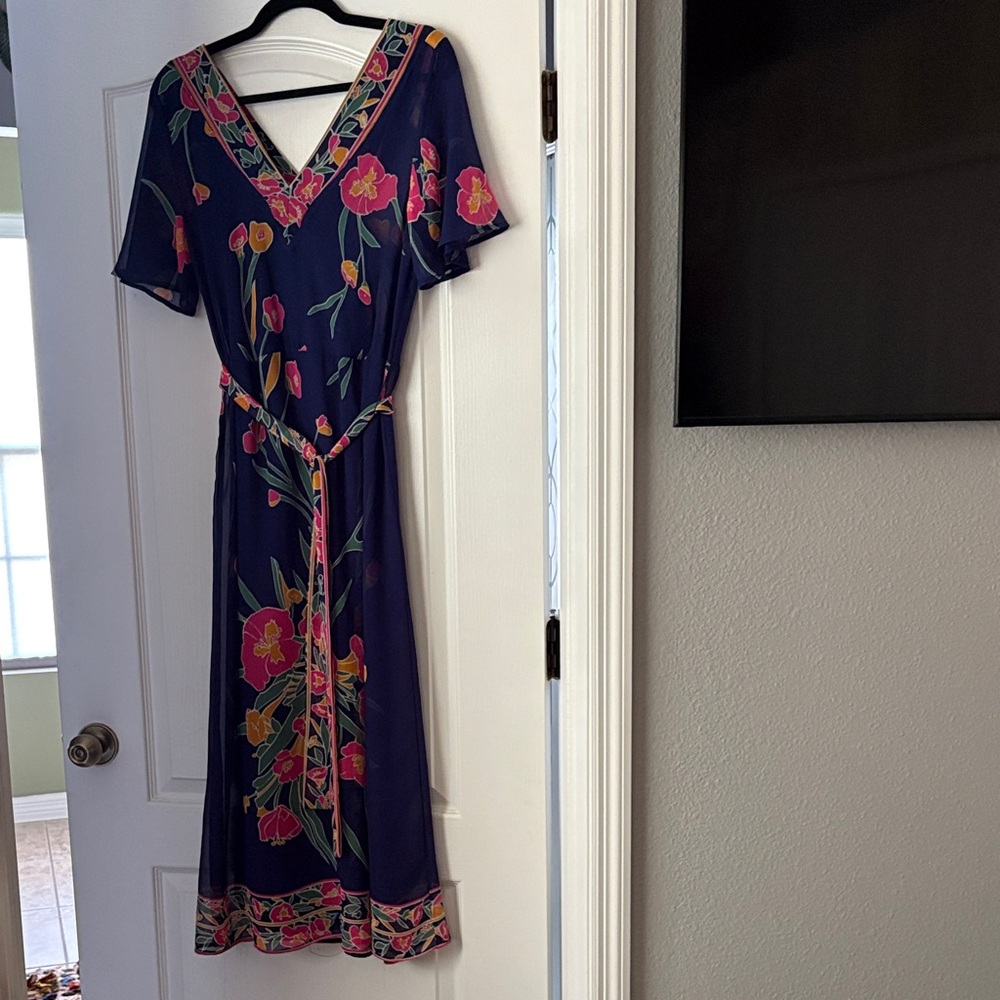 Show Me Your MuMu Kotchko Bouquet Bundle Maxi Dress - Navy and Pink